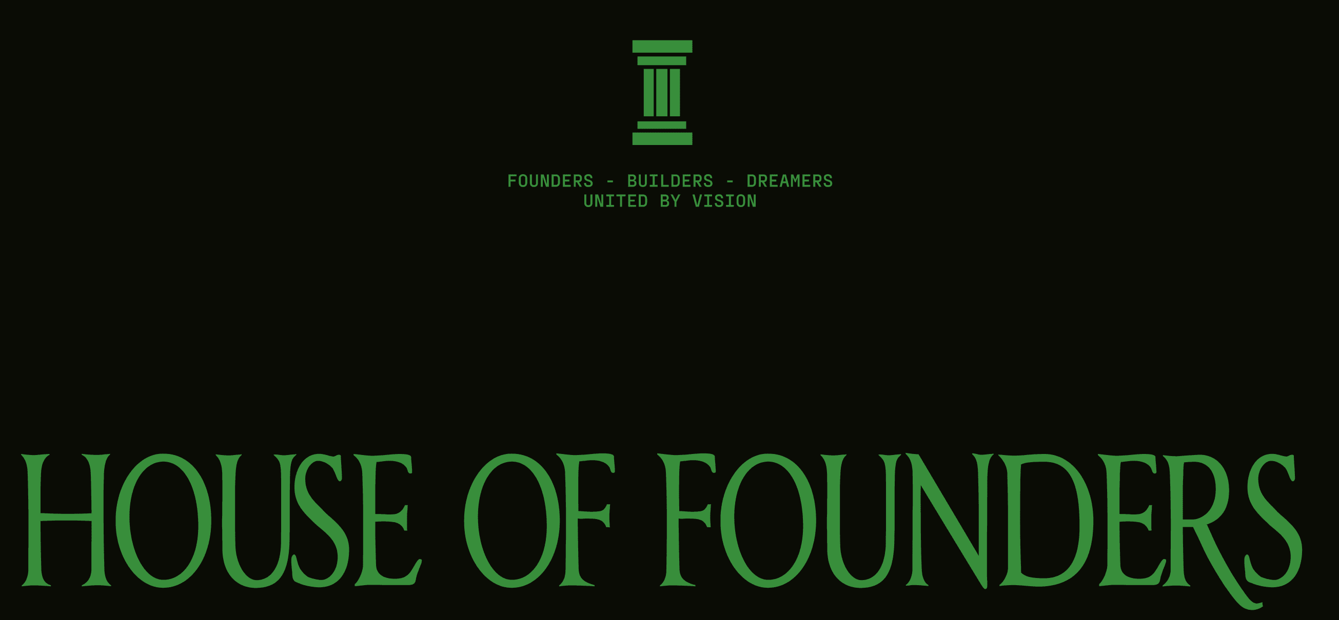House of Founders: het beeldmerk, de zuil, met het woordmerk